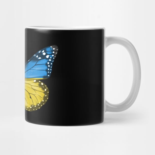 Ukrainian Flag  Butterfly - Gift for Ukrainian From Ukraine by Country Flags